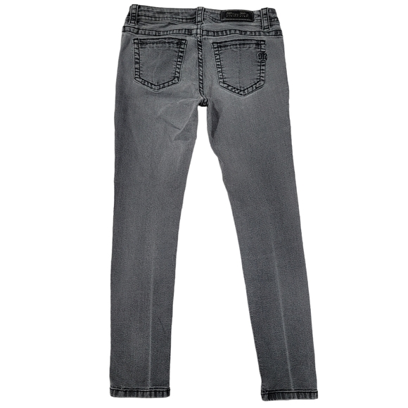 Miss Me Mid Rise Skinny Stretchy Gray Black Jeans 30 - Picture 3 of 15